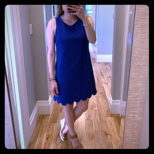 Scalloped Hem Shift Dress
